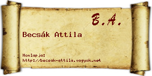 Becsák Attila névjegykártya
